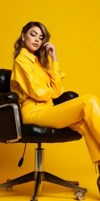 Lady with yellow outfit